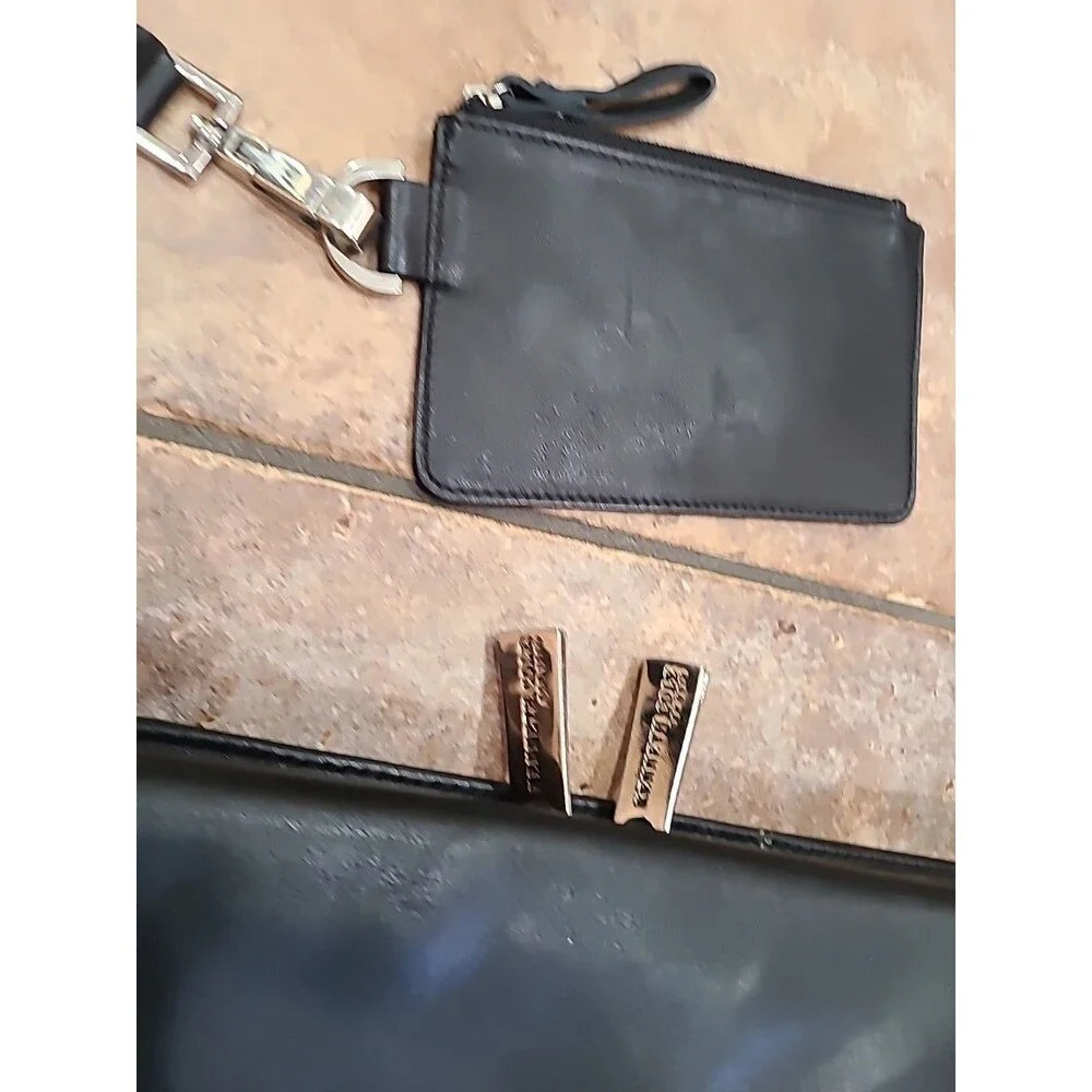 Kenneth Cole Leather 3pc Messenger Portfolio Shoulder Bag wallet Excel Cond